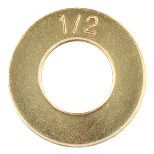 1/2" (100 Pack) Grade 8 SAE Washer, Thru-Hardened, Yellow Zinc by Makers Bolt 1/2" (100 pack)