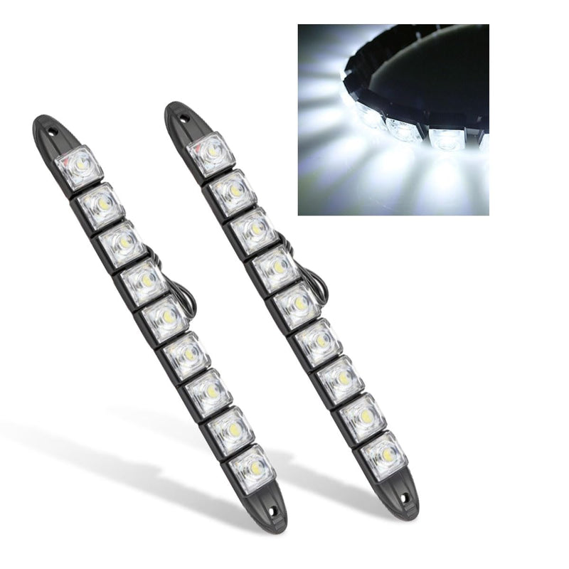 2PCS Daytime Running Strip Lights, Daylight Driving Weatherproof Decoration Light Kit, High Power Clearance Light, Flexible Bright Spot Fog Lamp, Auto Accessories Fit Most Cars (White) White