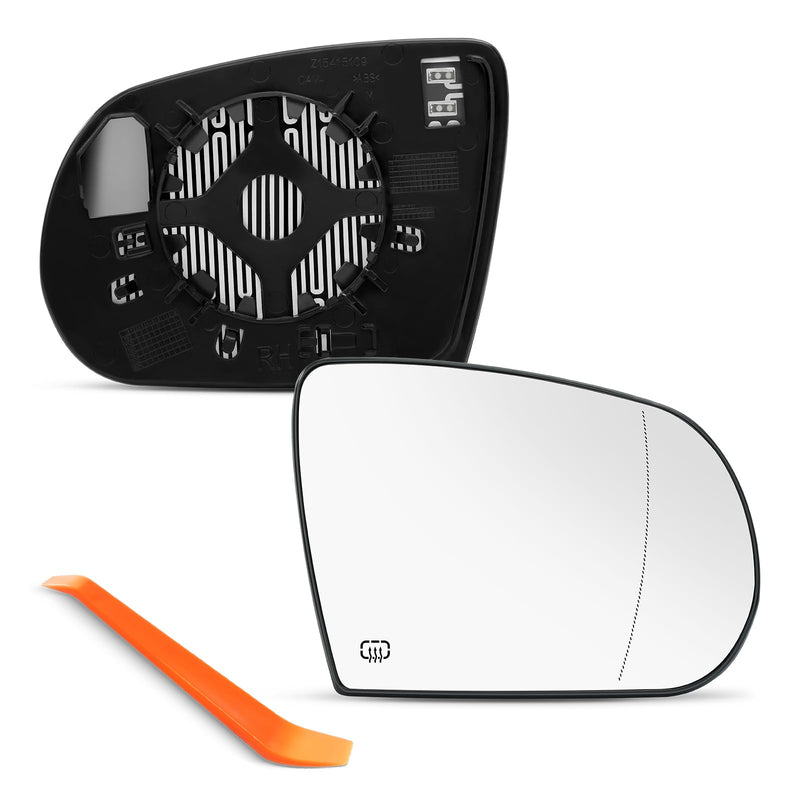 Passenger Side Mirror Replacement for Jeep Cherokee 2014 2015 2016 2017 20218 2019, Jeep Compass 2017-2021, Right Side Mirror Glass, Chrome, Power Heated 68228912AA Passenger Side（RH）