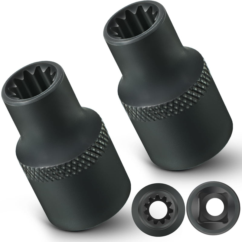 Feekoon 2 Pack 3/8" Brake Caliper 11 Point Socket Truck Brake Caliper Socket 3/8" Drive Replacement for European Trucks Compatible with Bendix Adb 22x, Adb 225, Sn6, Sn7, Sk7 Air Disc Calipers
