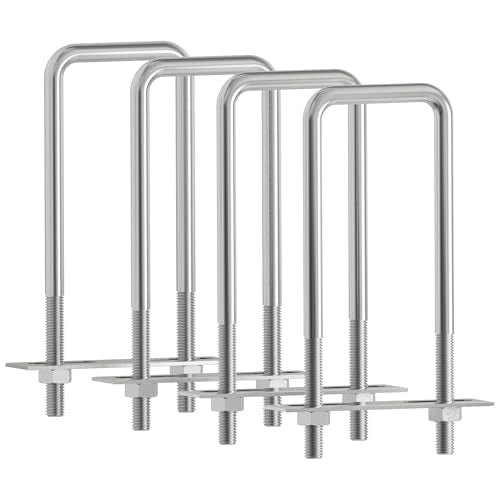 4 Sets 304 Stainless Steel Square U-Bolts, 70x175mm, M8 70×175mm (W*L)