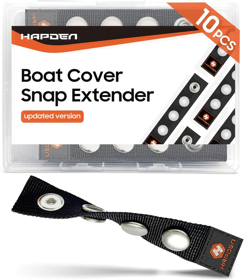 HAPDEN Snap Extenders for Boat Canvas, 304 Steel Snap Boat Cover Snaps Extenders, Canvas Extender Snaps, Upgrade Extension 3 Size 1"~3" 10 PCS, Black 1-3 inch 10pcs
