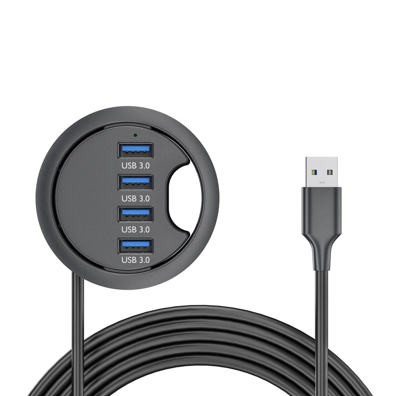 NFHK USB 3.0 Hub 4 Port USB 60mm Desk Grommet Splitter Dock Station Interface for Desktop PC Desk 4-USB3.0