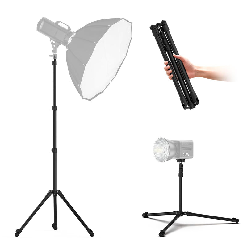 COMAN Extendable 6.23ft Light Stand, Adjustable Aluminum Tripod with 1/4" Screw - Portable, Reverse Folding Studio Lighting Stand for Strobe, Camera, Flash