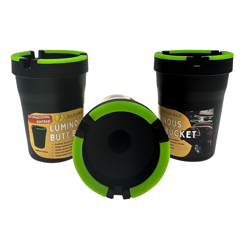 3 Pack Glow in the Dark Butt Bucket Ashtray Cigarette Self-Extinguishing Cup Car Ash Holder Portable Truck Home Office Black smell proof cenicero para carro bean bag handheld