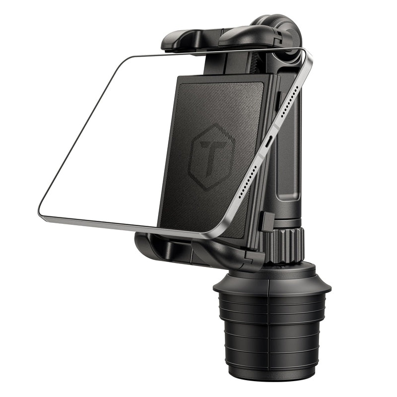 ToughTested Boom Cup Holder Tablet Mount – Heavy-Duty iPad & GPS Car Mount for Cup Holder – 360° Rotating Arm, Fits Tablets Up to 13", Anti-Vibration, Universal for Trucks, SUVs, Vans & Cars