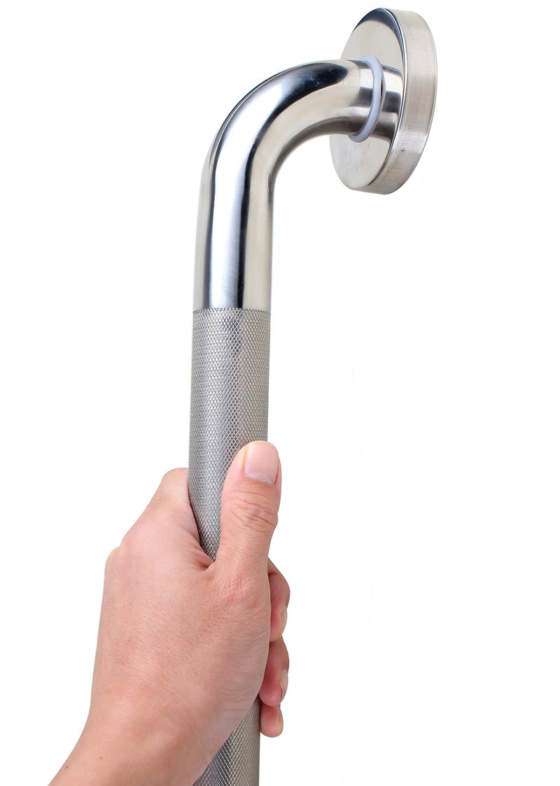 12-inch Knurled Bathroom Grab Bar, Shower Saftey Bar, Toilet Grab Bars for Seniors, Door Handle, Anti-Slip Design, Brushed Nickel finishes 12 Inch