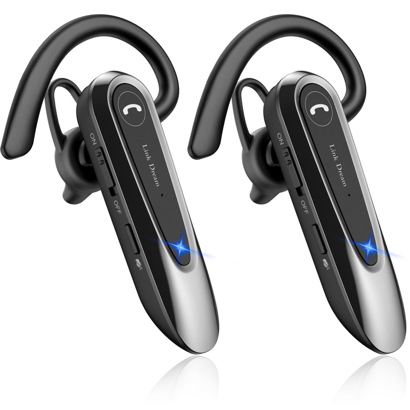 Link Dream 2 Pack Bluetooth Earpiece for Cell Phone with Mute