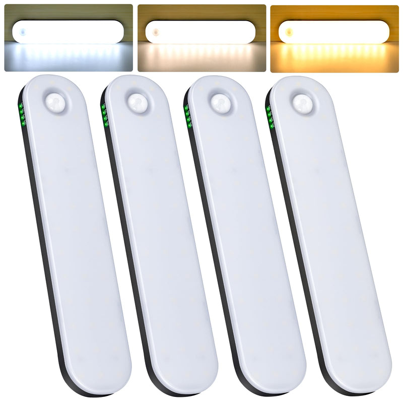 deerdance LED Under Cabinet Lighting, Dimmable Kitchen Counter Light Strip, White, Wireless Installation (4)