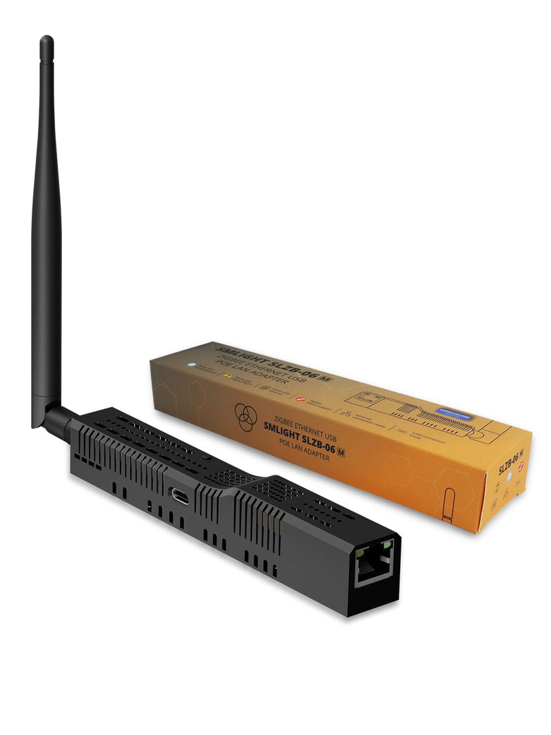 SMLIGHT SLZB-06M - Zigbee 3.0 to Ethernet,USB,and WiFi Gateway Coordinator with PoE,Universal Zigbee USB Gateway for Home Assistant/ Zigbee2MQTT/ZHA,Wireless Zigbee 3.0 USB Adapter