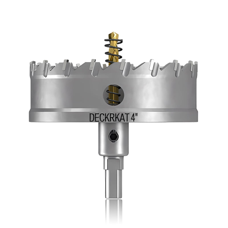 4" TCT Hole Saw for Hard Metal, Heavy Duty 100mm Tungsten Carbide Tipped Hole Cutter with Spring-Loaded Pilot Drill Bit for Stainless Steel, Metal, Iron, and Plastic 4" (100mm)