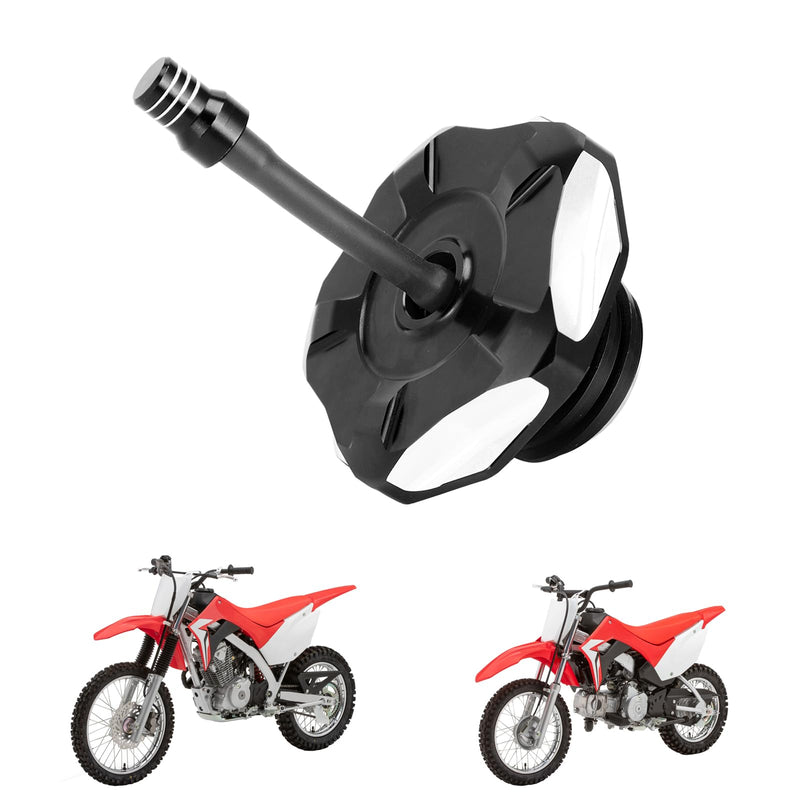 Dirt Bike Gas Fuel Tank Cap Cover with Vent Hose CNC for CRF 110 125F CRF110 CRF125F CRF125FB Big Wheel 2019-2024 Black CRF110 CRF125F/FB