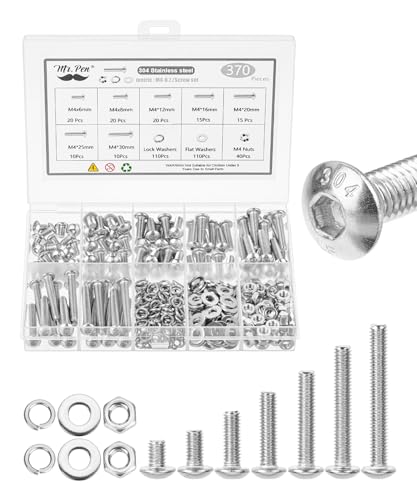 Mr. Pen- Nuts and Bolts Assortment Kit, 370 pcs, Stainless Steel