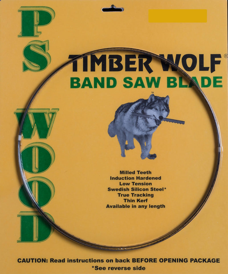 Timber Wolf 111" x 3/16" x 10 TPI Band Saw Blade Made by PS Wood fits Rikon 14" Deluxe Model 10-325, Reliant 16", Lobo 16", General International 15" Plus More | Fits Rikon 14" Deluxe Model 10-325, Fits Reliant 16", Fits Lobo 16", Fits General Internat...