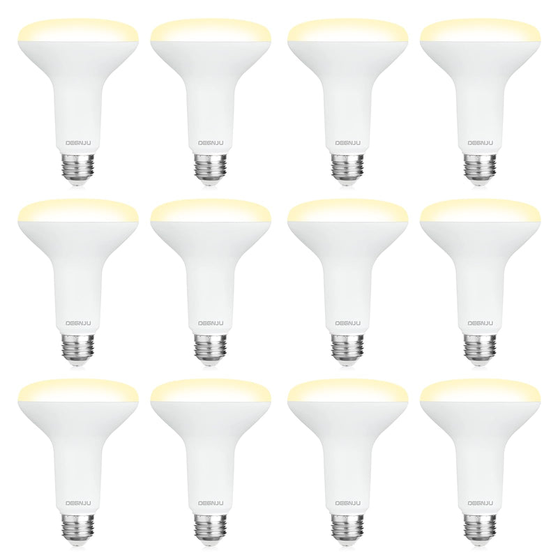 DEGNJU 12 Pack BR30 LED Recessed Light Bulb, Dimmable Indoor Flood Light Bulbs CRI80 7W Equivalent 65W 2700K Soft White 650 Lumens, 15000 Lifetime Hours E26 Base LED Can Light Bulb, Flicker-Free