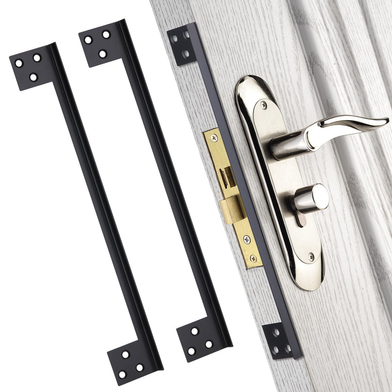 Door Latch Guard Home Security Door Lock Plate, Outswing Door Security Protector to Prevent Unauthorized Entry, Extra Security Door Locks Door Blocker, Steel Latch Guard Plate Cover (11" - 2pack) 11in - 2pack