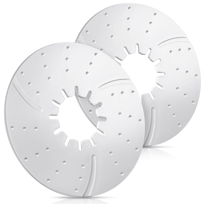 2 Pack 5th Wheel Hitch Lube Plate 10 Inch RV Camper Trailer Fifth Wheel Plate Disc Accessories for Trailer Safety Kit, 3/16 Inch Thick, White