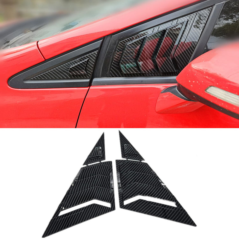 Window Louvers for 9th Gen Honda Civic Sedan 2012 2013 2014 2015 Front Side Window Louvers Air Vent Shades Panel Cover Auto Exterior Decoration Accessories（Front Side Carbon Fiber）