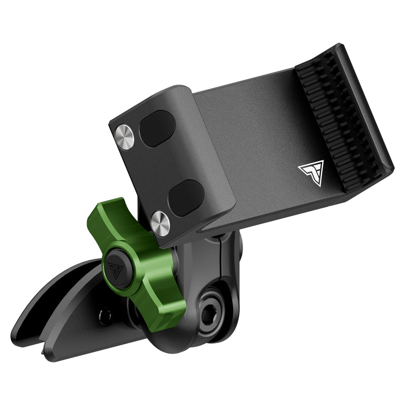 Tackform Link Vent Phone Mount Compatible with 2018 – 2023 Jeep JL, Gladiator, and 4XE | CNC Billet Aluminum | Zero Slip, Anti-Scratch | Universal Holder Compatible with iPhone, Galaxy, More | Green