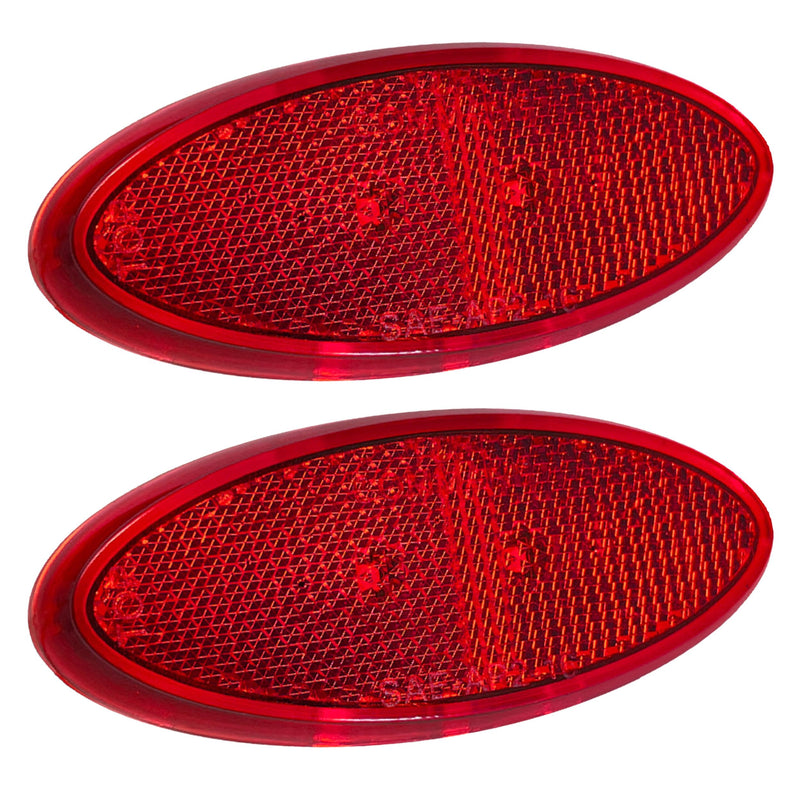 Command Electronics OEM 12V LED RV & Trailer Oval Clearance Light with Built-in Reflex – Made in USA – Surface Mount – Red – 2-Pack 2 Pack