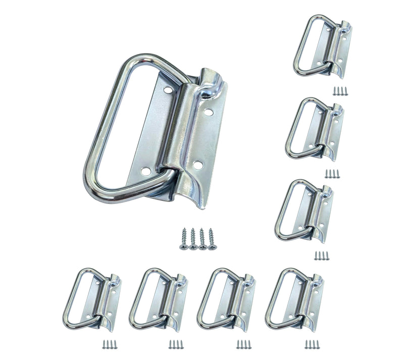 QCAA Chest Handle for Toolbox Lift Door Chest, 3-3/8" x 1-3/4", Zinc Plated, Made in Taiwan, 8 Pack Zinc (3-3/8")
