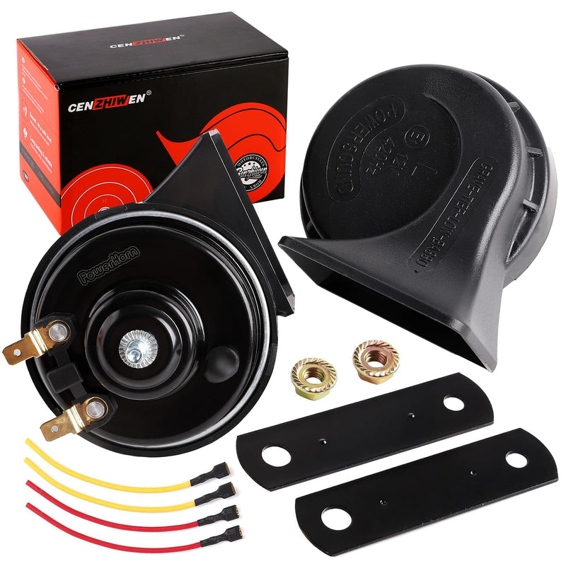 Car Horns 12v 130dB Supe Loud [2 pack]kit -Truck Train Horn-Waterproof-Tweeter/Bass,High Low Tone General Accessories, Electric Snails for Cars, Motorcycles, SUVs, Electric Cars(Universal replacement) Universal version