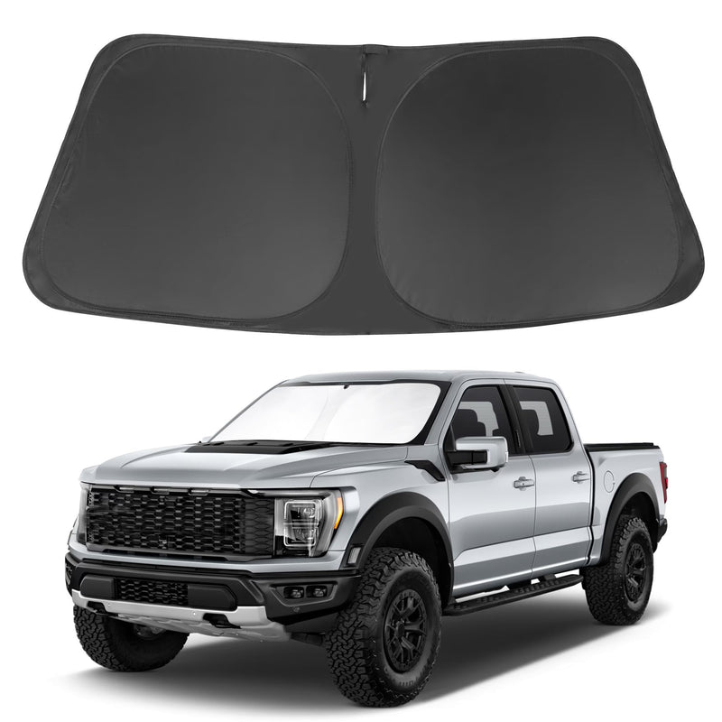 Windshield Sun Shade Compatible with 2021-2024 2025 2026 Ford F150 F-150 (Lariat, King Ranch, Platinum, XL XLT Limited Raptor) Accessories Sunshade Shield Protector Fit Ford F150 2021-2026