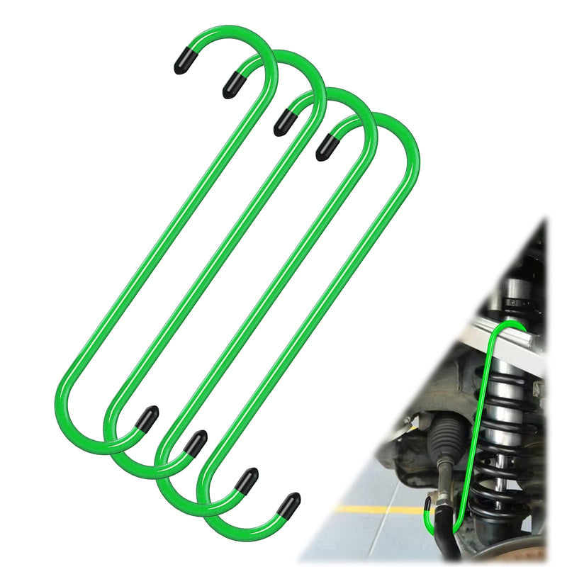 4PCS Brake Caliper Hanger Caliper Hangers Hooks with Rubber Tips, Durable Steel, Rust-Proof Automotive Tools for Braking, Axle, Suspension, Herramientas para Extensión de Frenos Green-4PCS