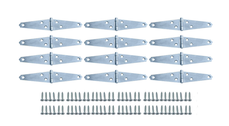 QCAA Light Strap Hinge, Steel, 3", Zinc Plated, 12 Pack, Made in Taiwan 12pack(3")