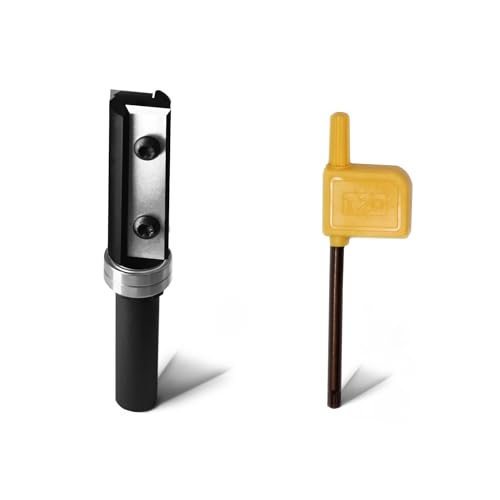 1/2'' Shank Flush Trim Router Bit with Bearing Flush Trim Bit, 1/2 Trim Router Bit Pattern Template Flush Router Bit 2" Cutting Length for Woodworking Trimming