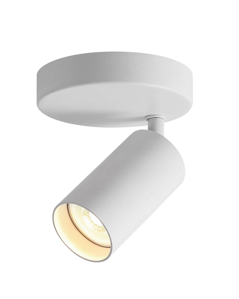 White Ceiling Spotlight Indoor Adjustable 1-Light Track Lighting with Flexibly Rotatable Light Head for Bedroom, Kitchen, or Living Room, GU10 Bulb not Included White