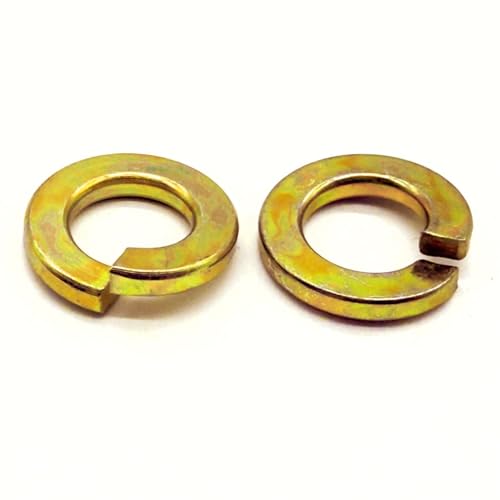 (200 Pieces) 1/4" Alloy Split Lock Washers Zinc Yellow 200