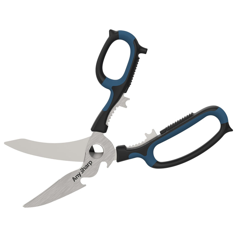 AnySharp 5-in-1 Multi-Function Kitchen Shears - Kitchen Scissors Heavy Duty with Hardened Steel Blades - Cut Chicken Bones and Thick Fabrics - Grip for Both Left and Right Handed - Dishwasher Safe Alloy Steel