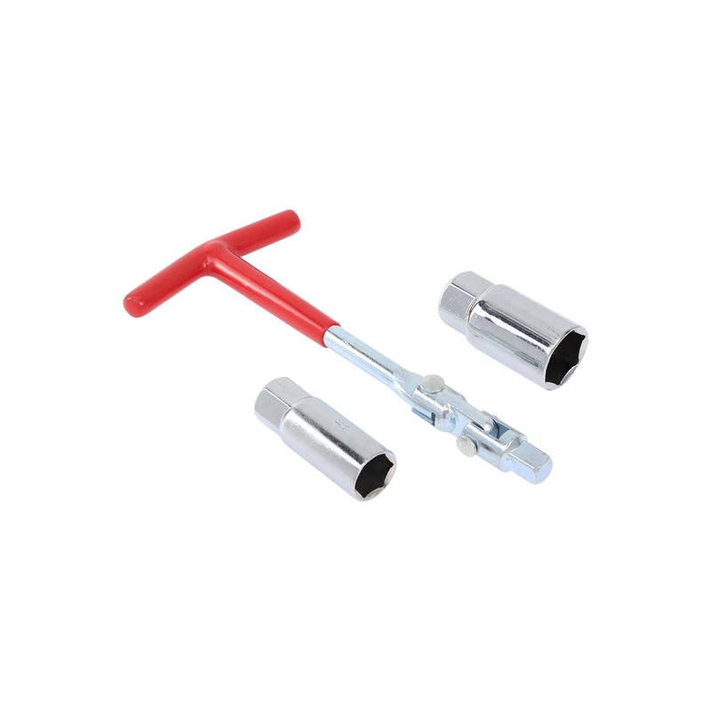 Spark Plug Socket Wrench T-Handle 5/8 Inch (16 mm) and 13/16 Inch (21 mm) Spark Plug Socket Wrench Remover Installer Tool for Motorcycles, Lawn mowers and Small Motor Vehicles, etc