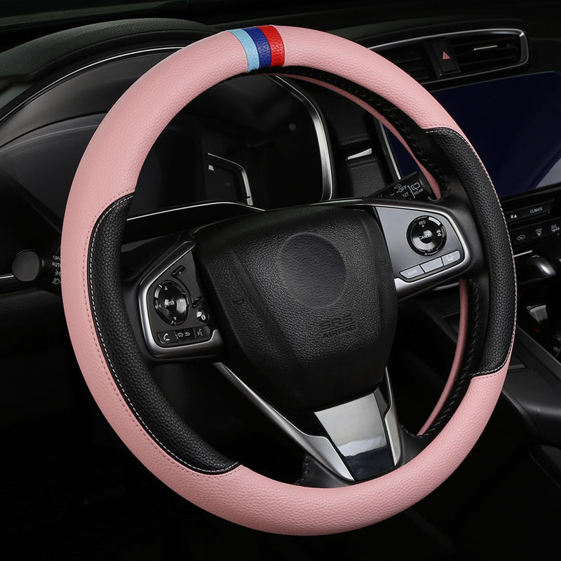 Cxtiy Steering Wheel Cover for BMW X1 X2 X3 X4 X5 X6 330i 530i 740i iX1 iX3 i4 i5 M3 M5 (Pink, Standardized(14.5'-15')) Pink Standardized(14.5'-15')