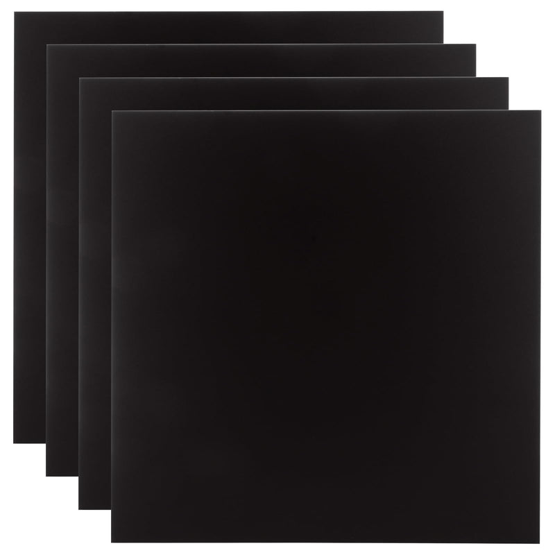 4PCS 12 x 12 x 1/32 (0.04”) Inch Anodized Aluminum Sheet, Black Aluminum Engraving Blanks, 0.8MM Thin Metal Plates for Laser Engraving, Crafting, DIY, House Decoration 12x12x1/32 Inch-4PCS