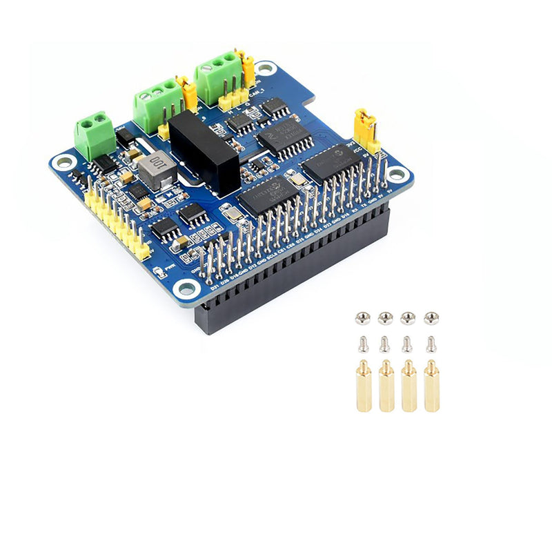 2-Channel Isolated CAN Bus Expansion HAT for Raspberry Pi 5/4B/3B/2B/Zero/Zero W/Zero WH/Jetson Nano 2-CH CAN HAT+ Stackable Design for Expanding Multiple CAN Channel