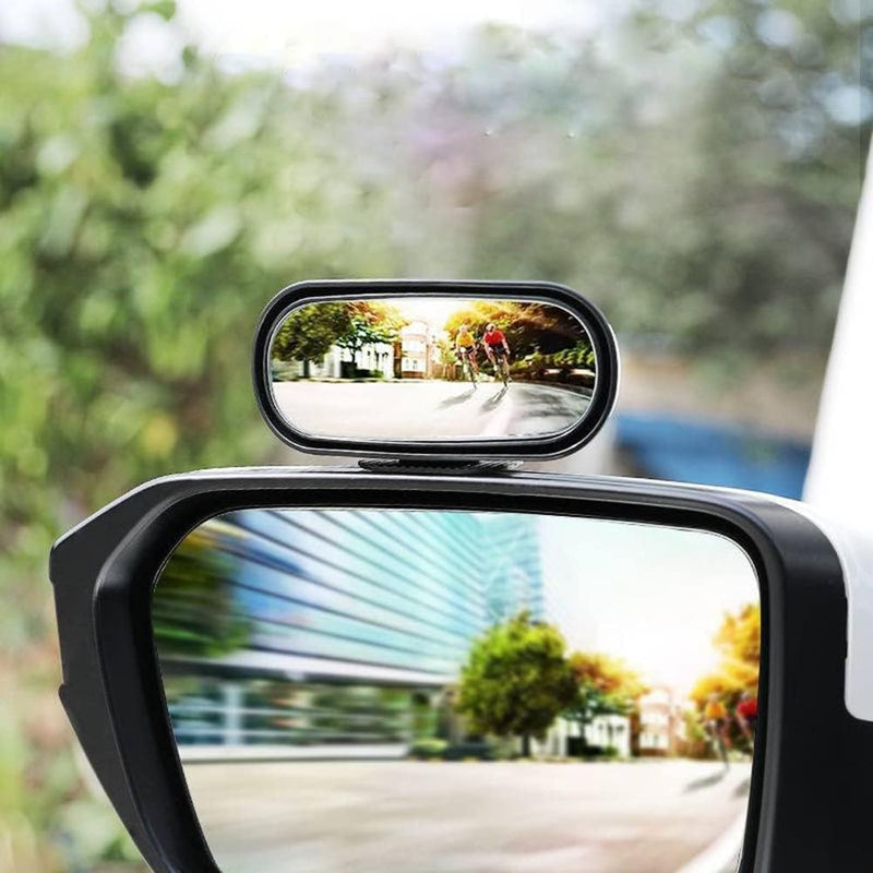 Blind Spot Car Mirror Rectangular, Blind Spot Car Rearview Stick on Mirror, Adjustable Blindspot Convex Wide Angle Side Rearview Mirror for Cars Trucks SUV Black 1 Piece