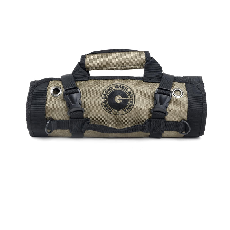 Gabil Antenna Roll Bag for Ham Radio – GR-ARB01 Brown | 1680D Water-Resistant Organizer for Coils, Whips, Tools | Lightweight, Durable, Modular Pockets