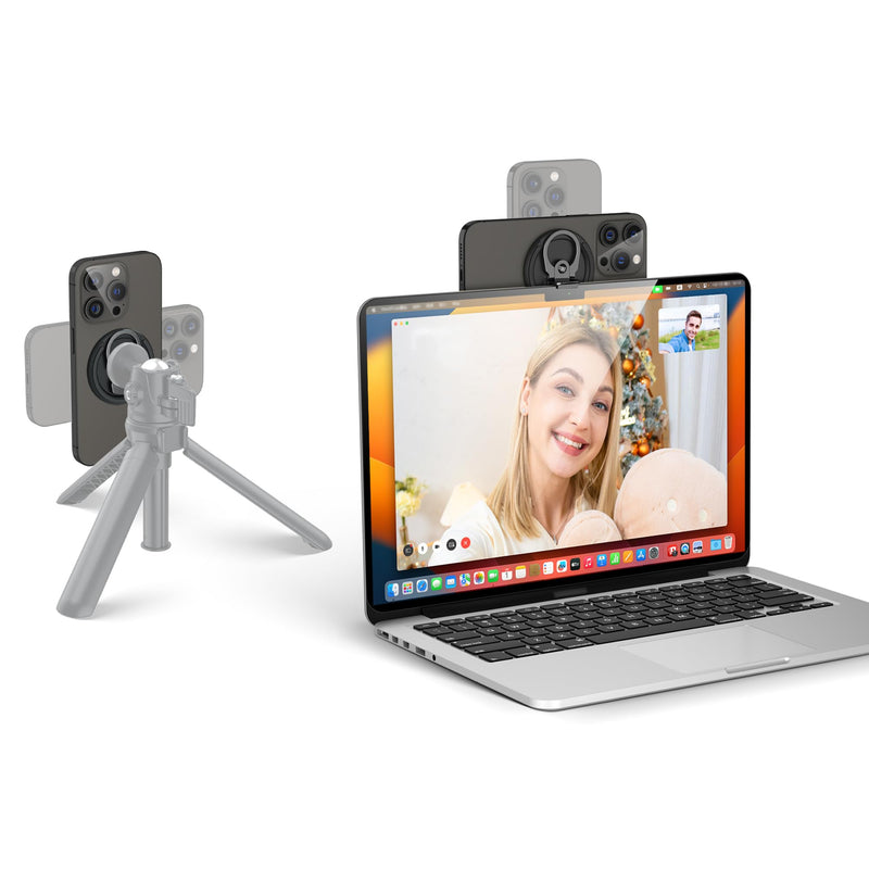 PROfezzion Metal Continuity Camera Mount for Mac Notebooks Laptops, Compatible with MacBook 2017, Mac Book Pro 2017 & Later, MacBook Air 2018 & Later, iPhone 17/16/15/14/13/12 Phones & Mag-Safe Case