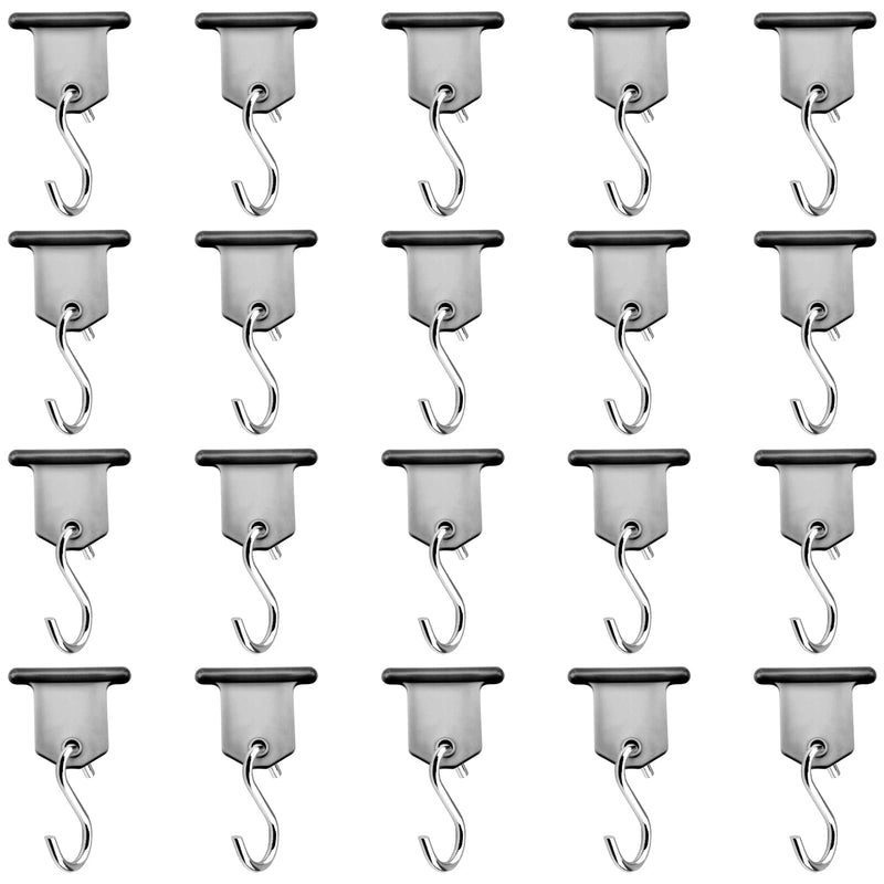RVGUARD RV Awning Light Holder, 20 Pack, Clips Easily Slide into RV Awning Roller Bar Channel, Each Hook Can Support 15 lbs