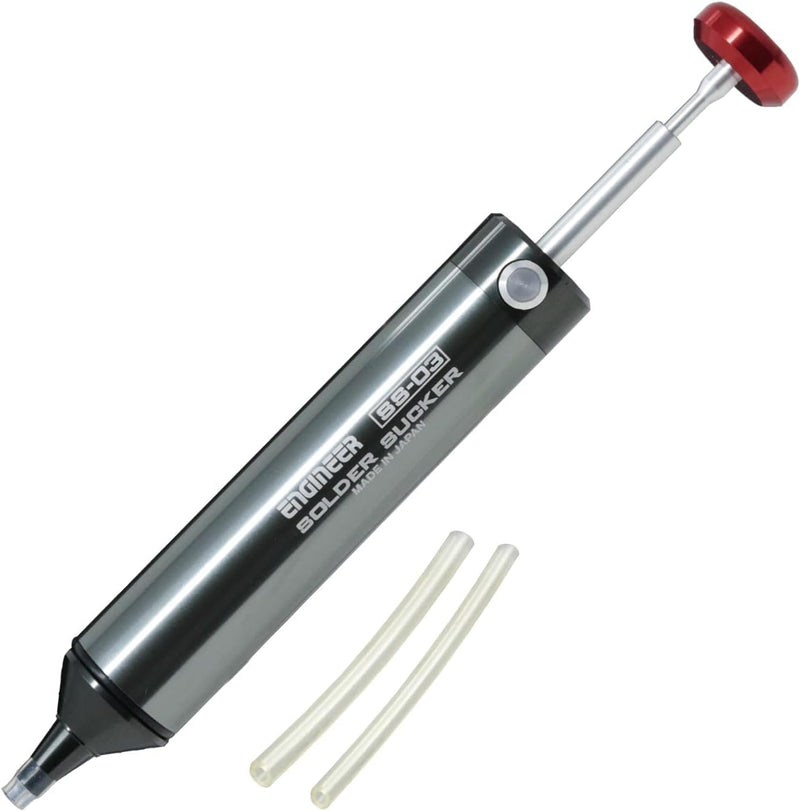 ENGINEER Solder Sucker Made in Japan Professional Grade Desoldering Pump | High-Power Suction, Heat Resistant (max. 350℃) SS-03 (New Version)