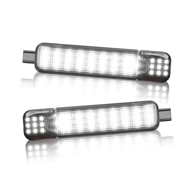 2PCS LED Interior Door Panel Courtesy Light Compatible with Chevy GMC Silverado/Sierra C/K 1500 2500 3500 Yukon Tahoe Escalade Avalanche Hum-mer H2 Suburban Smoking Lens White Warning Lights 2pcs Smoking Black