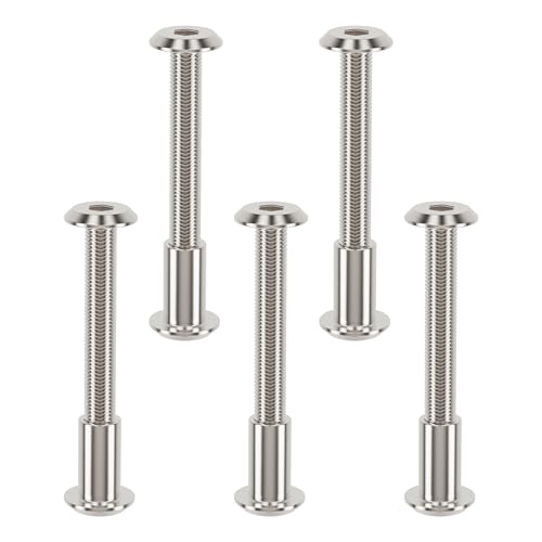 5PCS M6x40mm Binding Screws 8mm Hole 6x12（F）/6x40mm 5 Pcs Silver