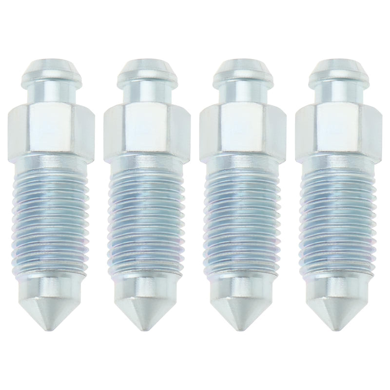 4Pcs Q235 Steel Brake Caliper Bleed Screw 3/8-24 Brake Caliper Bleed Screw Nipple Compatible with Harley-Davidson 502660 Silver