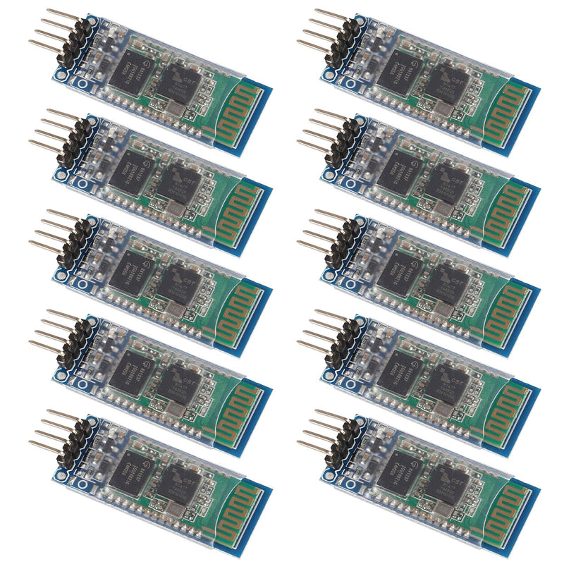 10pcs HC-06 RS232 4 Pin Wireless Bluetooth Serial RF Transceiver Module Bi-Directional Serial Channel Slave Mode for Arduino