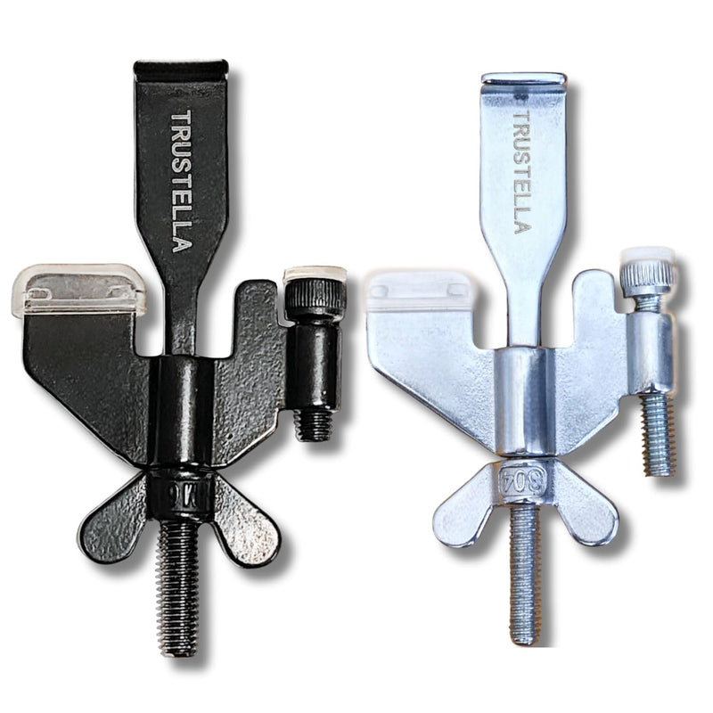 Original Trustella Heavy-Duty Portable Door Lock with Stainless Steel Build. Perfect for Home, Travel, Hotels, and Apartments for Inward-Opening Doors with a 2 mm Gap. (Silver/Black) Silver/Black