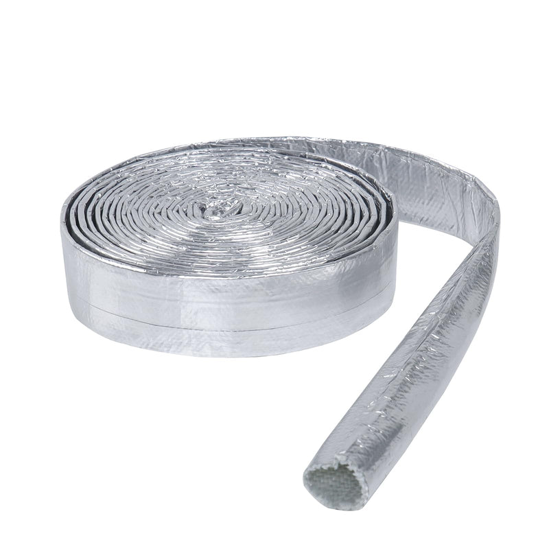 Automotive Aluminum Heat Shield Sleeve Wrap Wire Up to 485 °F, Cable Heat Shield Fire Sleeve Heat Resistance Silver Inner Diameter (1/2" 12Ft) 1/2" 12Ft