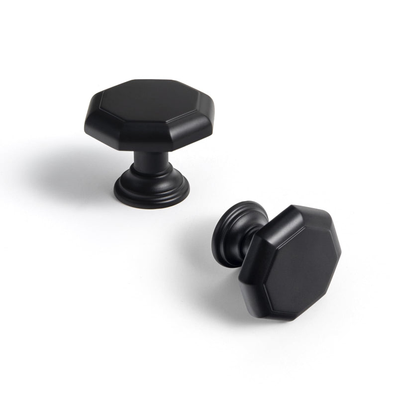 Goo-Ki Kitchen Cabinet Knobs Matte Black,6-Pack Zinc Alloy Drawer Knobs Dresser Pulls Single Hole,Matte Black Drawer Knobs for Dresser Drawers 2201-B-DAN