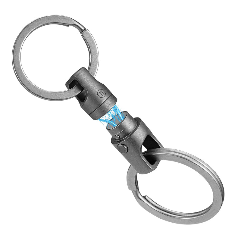 KeyUnity KA45 Titanium Quick Release Keychain, Magnetic Keychain For Car Keys-360 ° Rotatable Ka45-grey